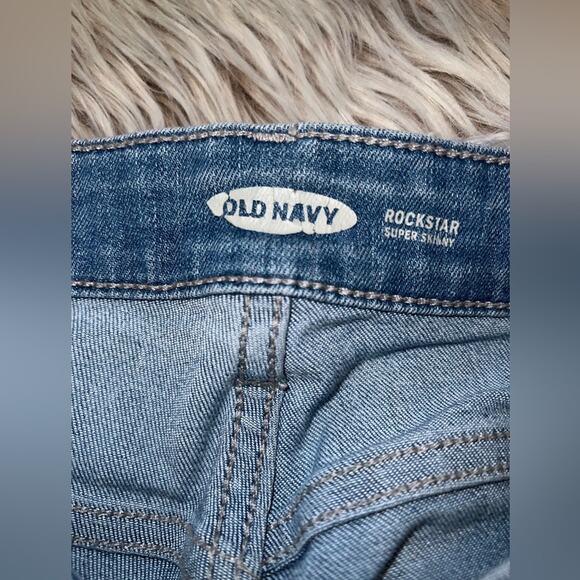 Old navy rock star super skinny distressed blue jeans - Picture 14 of 15